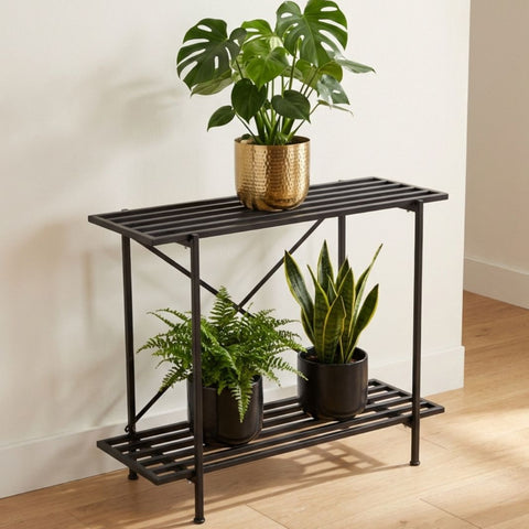 ecofynd 26 Inch Eric Jr Metal Plant Stands for Outdoor Balcony