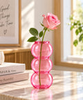 ecofynd Triple Bubble Pink Glass Vase – Modern, Minimalist & Versatile