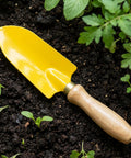 ecofynd Gardening Transplanter Hand Tool – Compact Metal Trowel with Wooden Handle