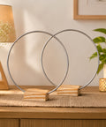 ecofynd 2 Piece Circle 10 Inch Metal Craft Hoops with Wood Holder