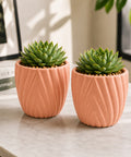 ecofynd 4 Inch Ceramic Plant Pots with Drainage Hole