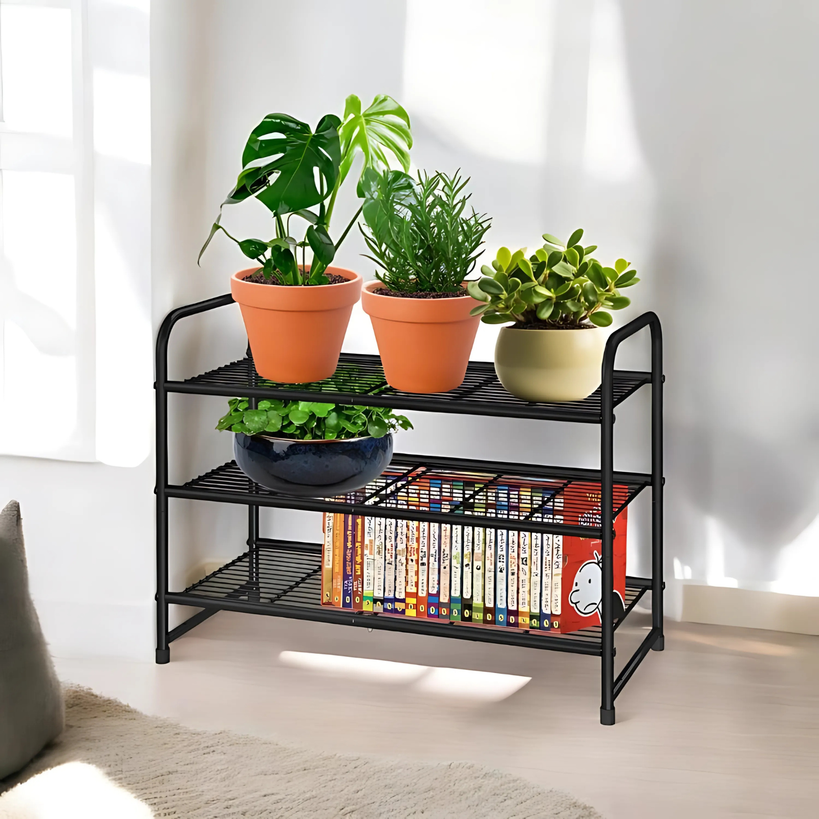 3-Tier Multipurpose Stand – Space-Saving Metal Storage Rack – Ecofynd