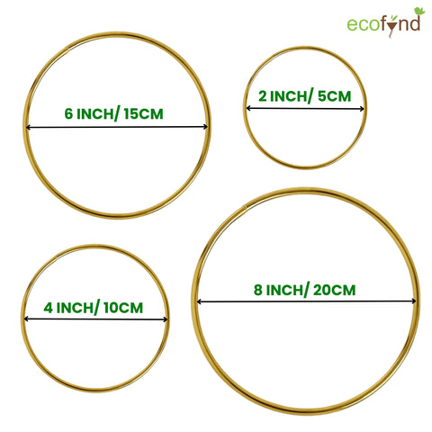 ecofynd 8pcs Circle Metal Crafts Hoops