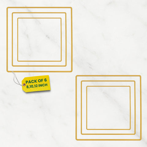 ecofynd 6pcs Square Metal Crafts Hoops