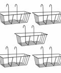 ecofynd 5 Pack 16 Inches Metal Hanging Flower Pot Stand For Railing Planters