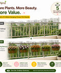 ecofynd 5 Pack 16 Inches Metal Hanging Flower Pot Stand For Railing Planters