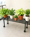 ecofynd Scot 35 Inch Plant Stand with Wheels for Balcony (Black)