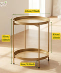 ecofynd Ecofynd Multipurpose AureoNest Gold 2-Tier Side Table