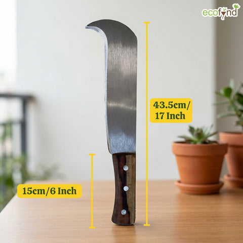 ecofynd Ecofynd Curved Steel Billhook Knife for Gardening & Farming