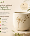 ecofynd 4.5 Inch Dandelion Floral Terracotta Pot for Indoor Plants