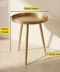 ecofynd Multipurpose Aurelia II Foldable Golden Metal Coffee Table (3 Legs)