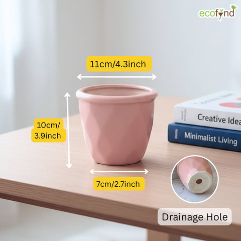ecofynd Ecofynd Pink 4.3 Inch Cachepot Planter with Drainage Hole for Desk