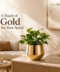 ecofynd Ecofynd Eion Jr Gold Metal Plant Pot Decorative Iron Planter