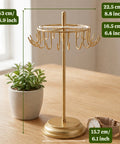 ecofynd Ecofynd Rotating Jewelry Organizer Stand with 20 Hooks (Golden)