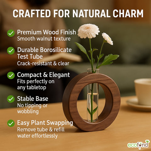 ecofynd Test Tube Planter with Wooden Holder