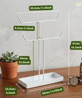ecofynd Ecofynd 2-Tier Jewelry Hanger Stand with Storage Tray (White)