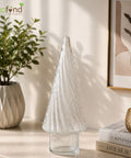 ecofynd 5.1 Inch Decorative Glass Christmas Tree Showpiece for Home Decor