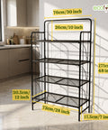ecofynd 4-Tier Multipurpose Foldable kitchen rack Heavy Duty Metal Storage Rack for Kitchen Organizer