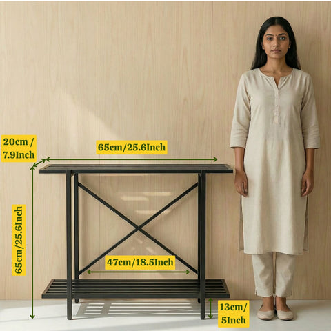 ecofynd 26 Inch Adam Metal Plant Stands for Outdoor Balcony