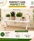 ecofynd Arlo 35 Inch Plant Stand with Cross Legs for Outdoor Balcony