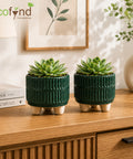 ecofynd 3.5 Inch Ceramic Plant Pots with Drainage Hole