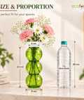 ecofynd Triple Bubble Green Glass Vase – Modern, Minimalist & Versatile
