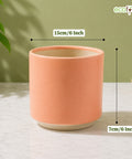 ecofynd Ecofynd 6 Inch Peach Ceramic Cachepot Planter with Drainage