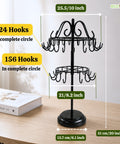 ecofynd Ecofynd Rotating 2 Tier Jewelry Organizer Stand with 40 Hooks (Black)