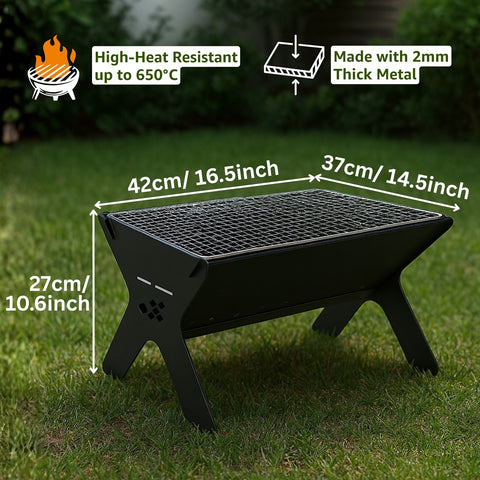 ecofynd Portable Charcoal Barbeque Grill – High-Quality Net & Fast Setup