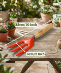 ecofynd Small Hand Fork with Wooden Handle – 25 × 6 cm Rust-Resistant Garden Tool