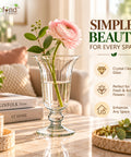 ecofynd 3.9 Inches Glass Flower Vase for Fresh & Artificial Flowers