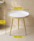 ecofynd Multipurpose 17 Inch Coffee Table with Strong Metal 3 Legs