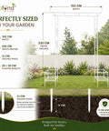 ecofynd 8 Feet High x 5 Feet Wide White Graden Arch Plant Stand