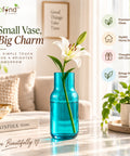 ecofynd Glass Vase for Flowers & Decor – Clear Tumbler Shape | Aqua