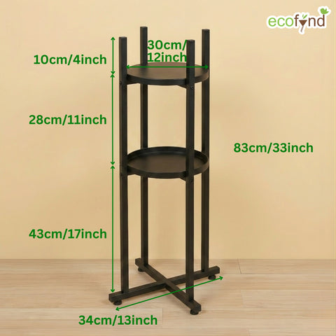ecofynd Ecofynd HydroNest 2-Tier Black Water Dispenser Stand with Storage Shelf