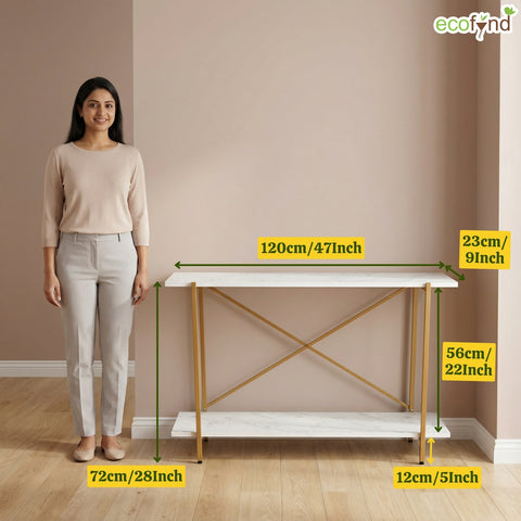 ecofynd Elix 2-Tier Metal Storage Bench for Entryway