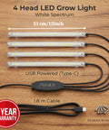 ecofynd Aira4 Grow Light – 4 Head LED Plant Light for Indoor Plants