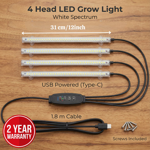 ecofynd Aira4 Grow Light – 4 Head LED Plant Light for Indoor Plants