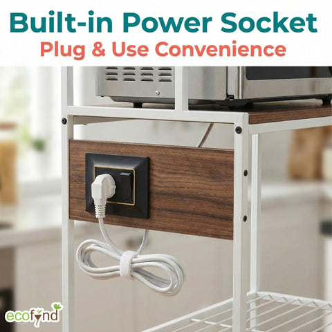 ecofynd 5-Tier Storage Rack with Electricity Board for Kitchen Organizer