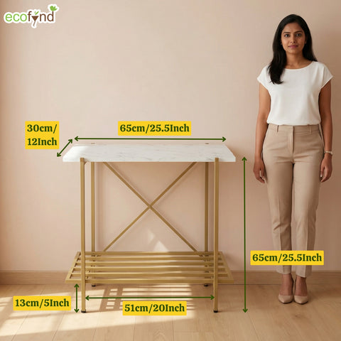 ecofynd 26 Inch 2 Tier Console Table