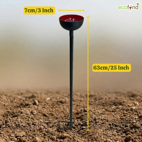 ecofynd Ecofynd Bee Watering Station with Decorative Garden Stake (Dark Red)