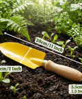ecofynd Gardening Transplanter Hand Tool – Compact Metal Trowel with Wooden Handle