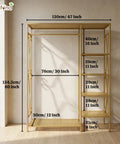 ecofynd Heavy Duty Metal Garment Rack with 5 Storage Shelves & Hanging Rod