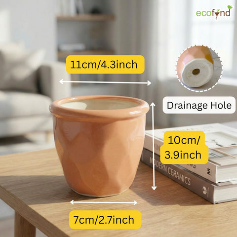 ecofynd Ecofynd Peach 4.3 Inch Cachepot Planter with Drainage Hole for Desk