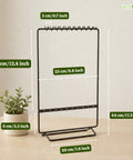 ecofynd Ecofynd 2-Tier Black Metal Jewelry Organizer Stand with 11 Hooks & 10 Earring Holes