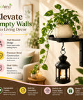 ecofynd 1 Pack Cora Wall Mounted Metal Plant Stand with Hanging Hook