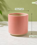 ecofynd Ecofynd 6 Inch Pink Ceramic Cachepot Planter with Drainage