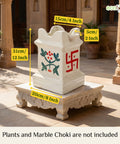 ecofynd Ecofynd 12 Inch Ceramic Tulsi Planter with Diya Holder Ivory