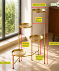ecofynd Ecofynd Kian 4-Tier Foldable Metal Plant Stand for Balcony & Garden (Golden)