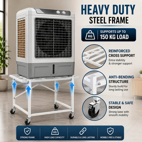 ecofynd Ecofynd GlideBase Heavy-Duty White Cooler Trolley with 360° Rotating Wheels